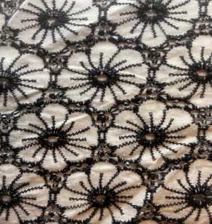 Black & White Cotton Eyelet Fabric