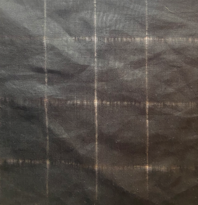 Lightweight Black Linen Windowpane Fabric