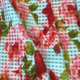 Light Blue Open Check with Pink Floral Fabric
