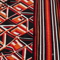 Multicolor Geometric Pleated Knit Fabric