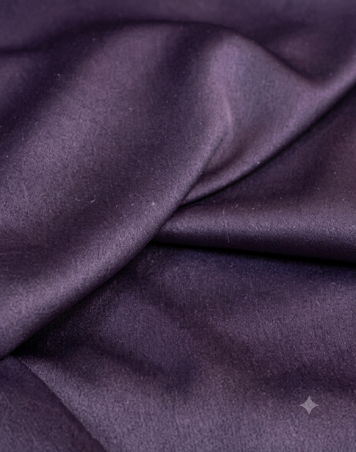 Deep Plum Silk Rayon Satin Fabric