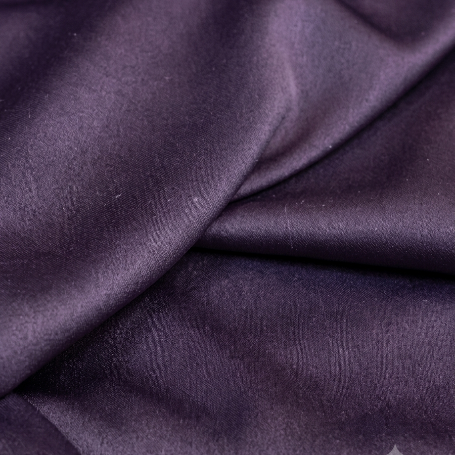 Deep Plum Silk Rayon Satin Fabric
