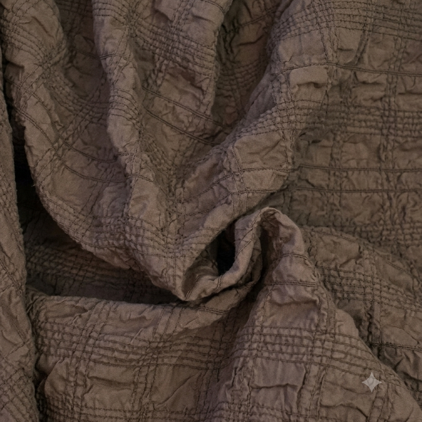 Mocha Brown Pucker Woven Fabric