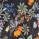 Black Floral Pleated Knit Fabric