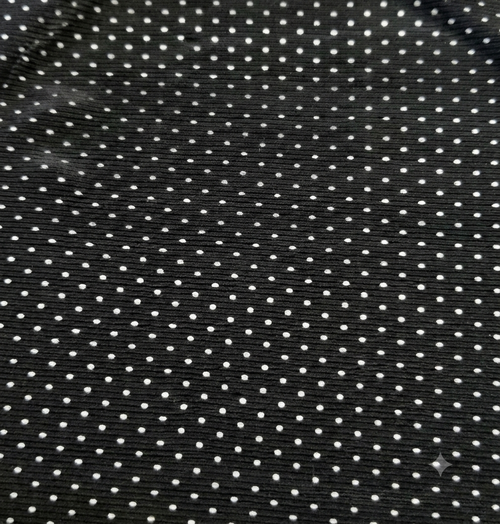 Black & White Polka Dot  Chiffon Fabric