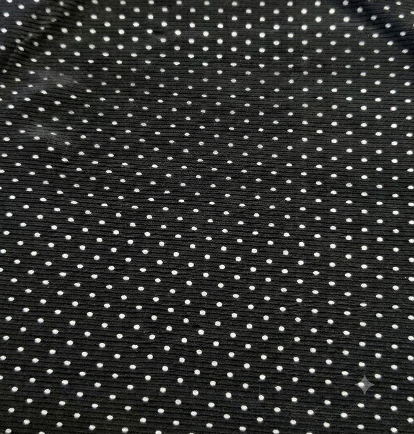 Black & White Polka Dot  Chiffon Fabric