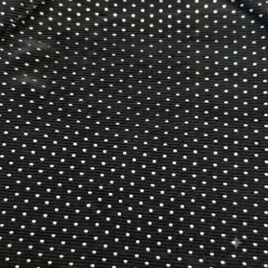 Black & White Polka Dot  Chiffon Fabric