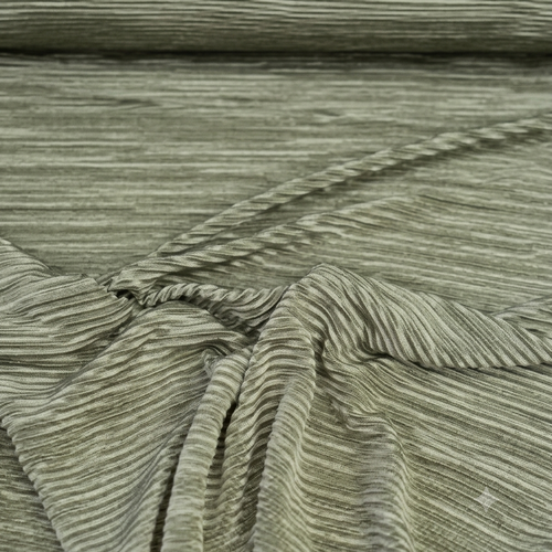 Sage Green & Silver Horizontal Ribbed Jacquard Fabric