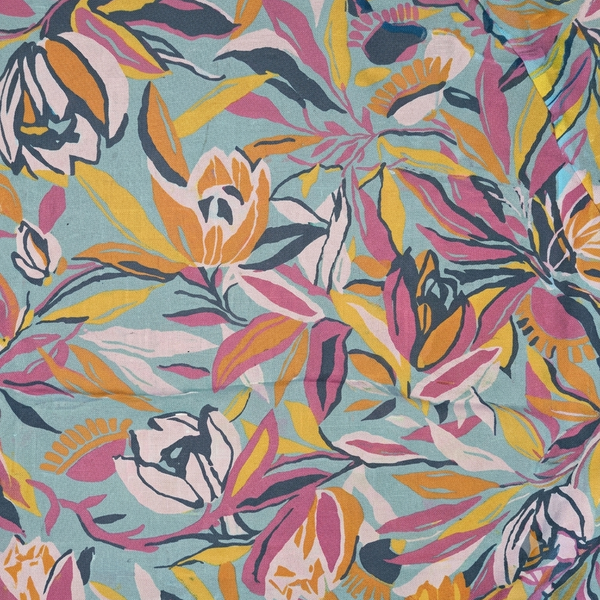 Pastel Floral Print Sheer Poly Chiffon Fabric