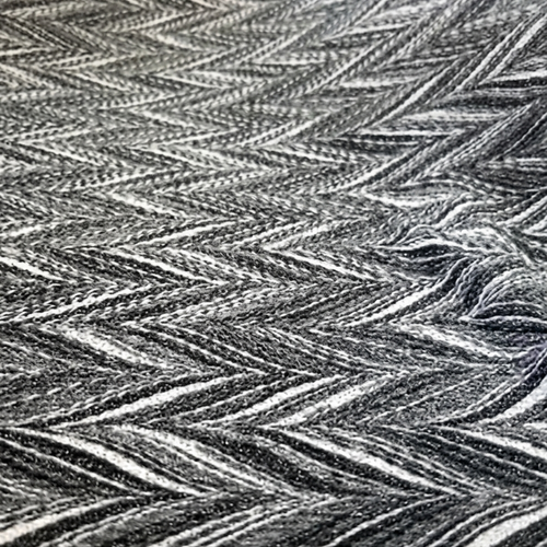 Black & Silver Chevron Jacquard Fabric
