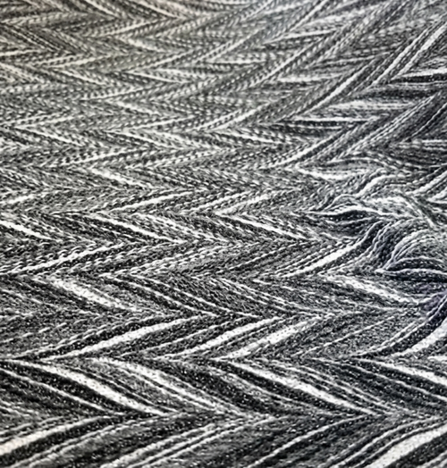 Black & Silver Chevron Jacquard Fabric