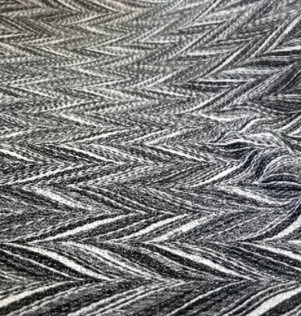 Black & Silver Chevron Jacquard Fabric