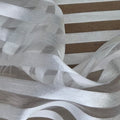 White Horizontal Stripe Sheer Fabric