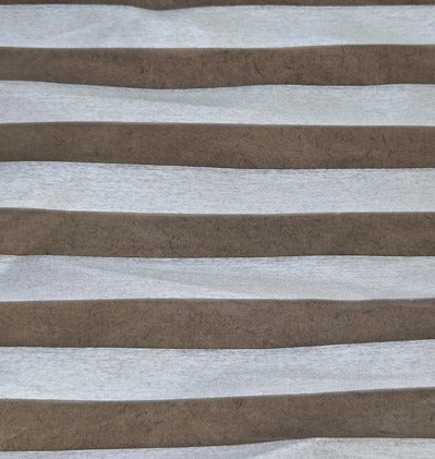 White Horizontal Stripe Sheer Fabric
