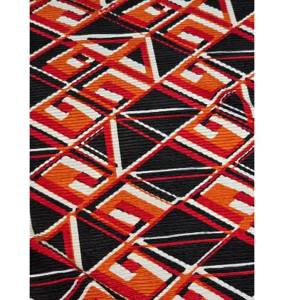 Multicolor Geometric Pleated Knit Fabric
